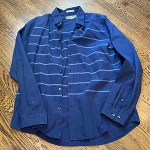 Blue striped express dress shirt